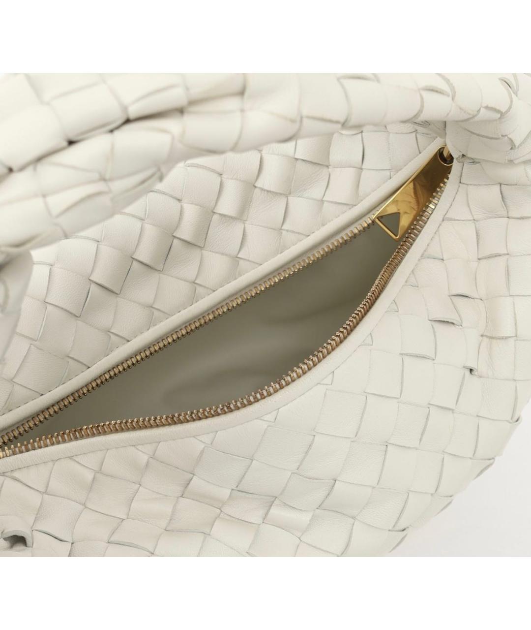 BOTTEGA VENETA Белая кожаная сумка через плечо, фото 4