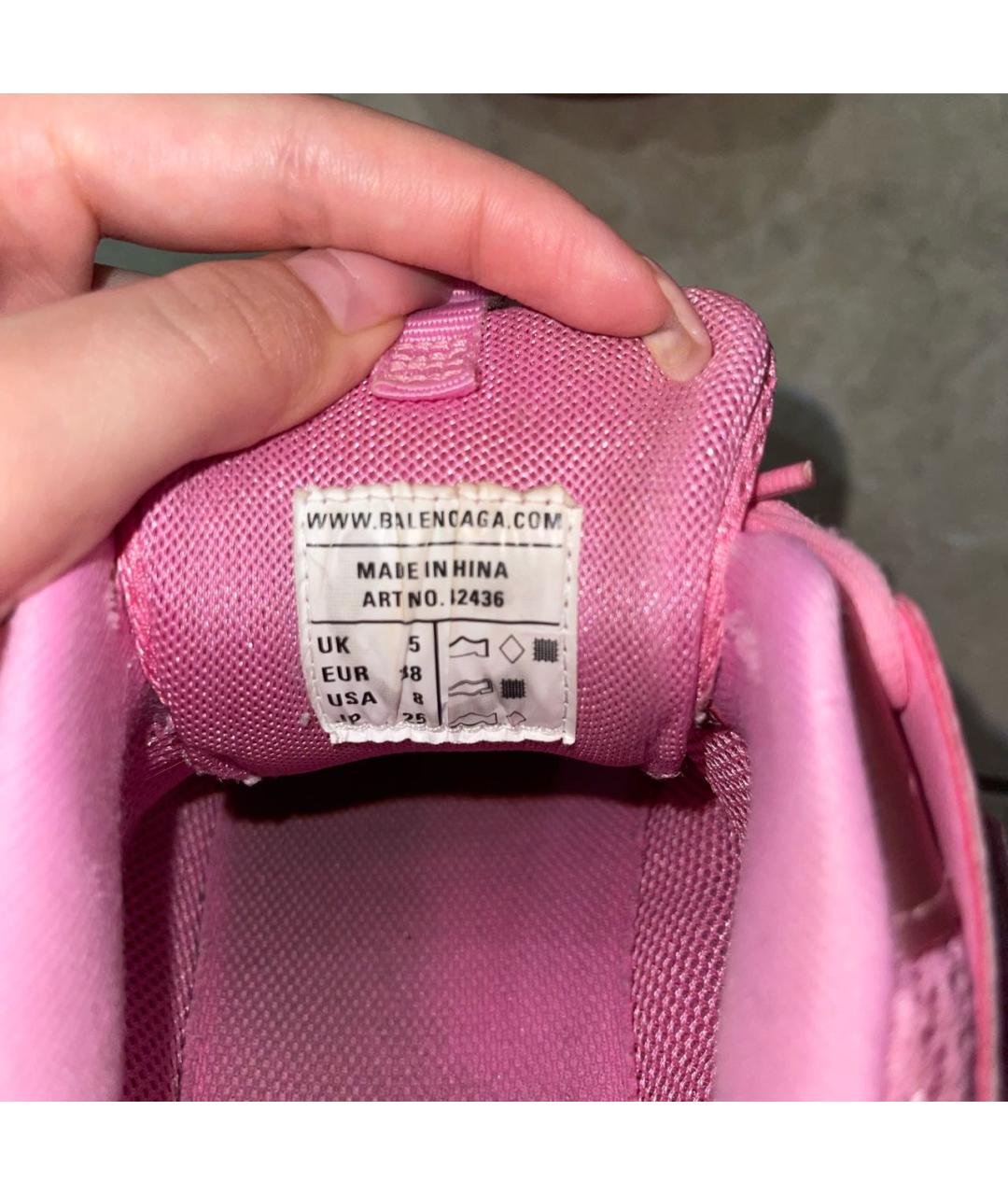 BALENCIAGA Розовые кожаные кроссовки, фото 5