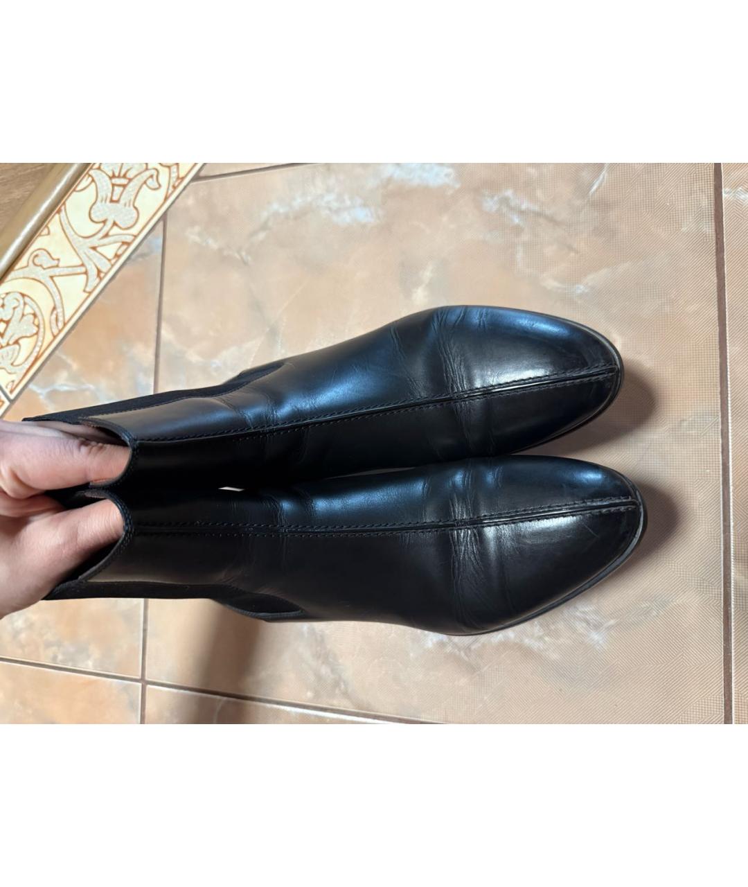 SANTONI Черные кожаные полусапоги, фото 2