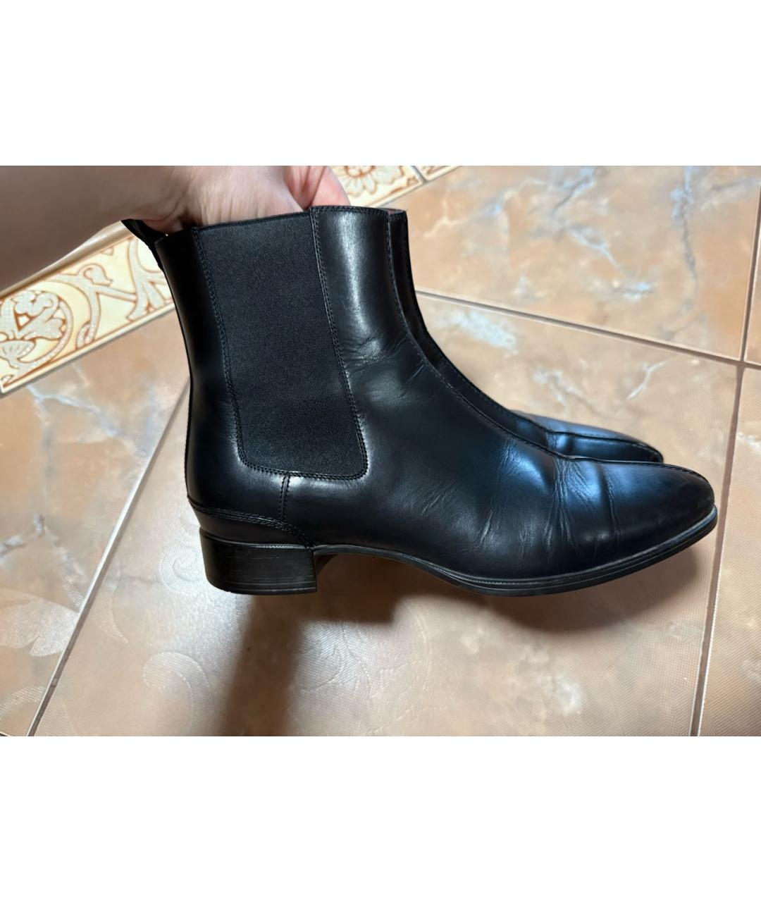 SANTONI Черные кожаные полусапоги, фото 3