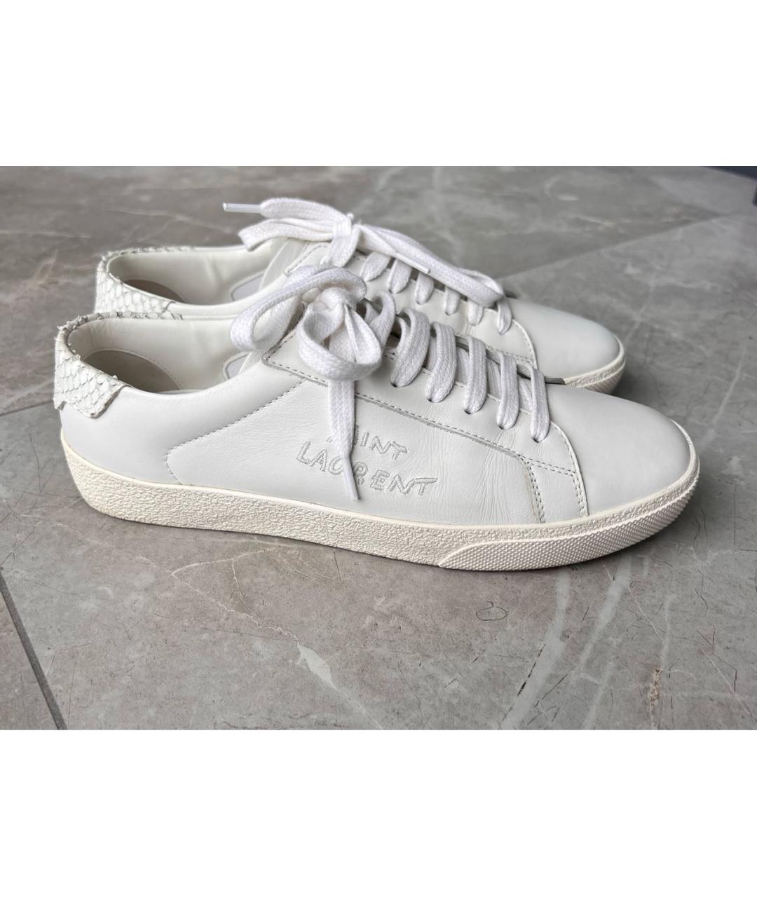 SAINT LAURENT Белые кожаные кеды, фото 8