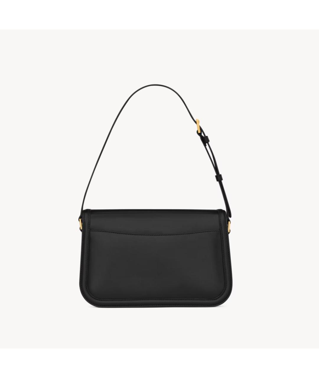 SAINT LAURENT Черная кожаная сумка с короткими ручками, фото 2