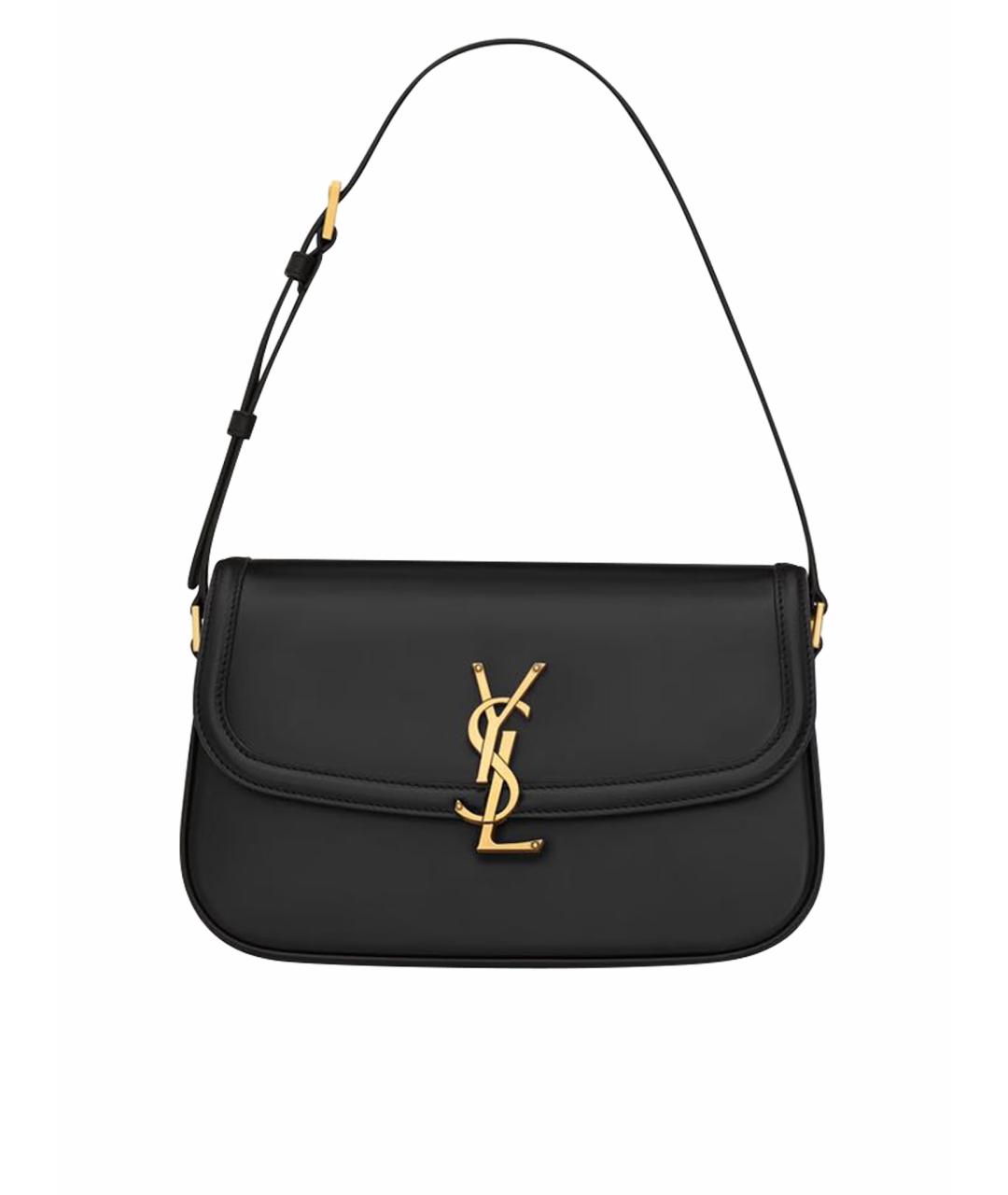 SAINT LAURENT Черная кожаная сумка с короткими ручками, фото 1