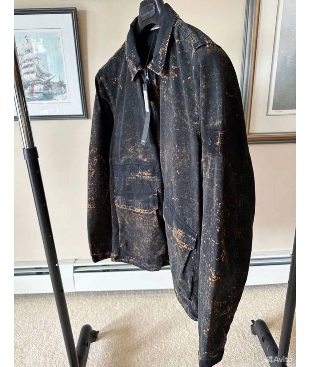 STONE ISLAND Черная хлопковая куртка, фото 5