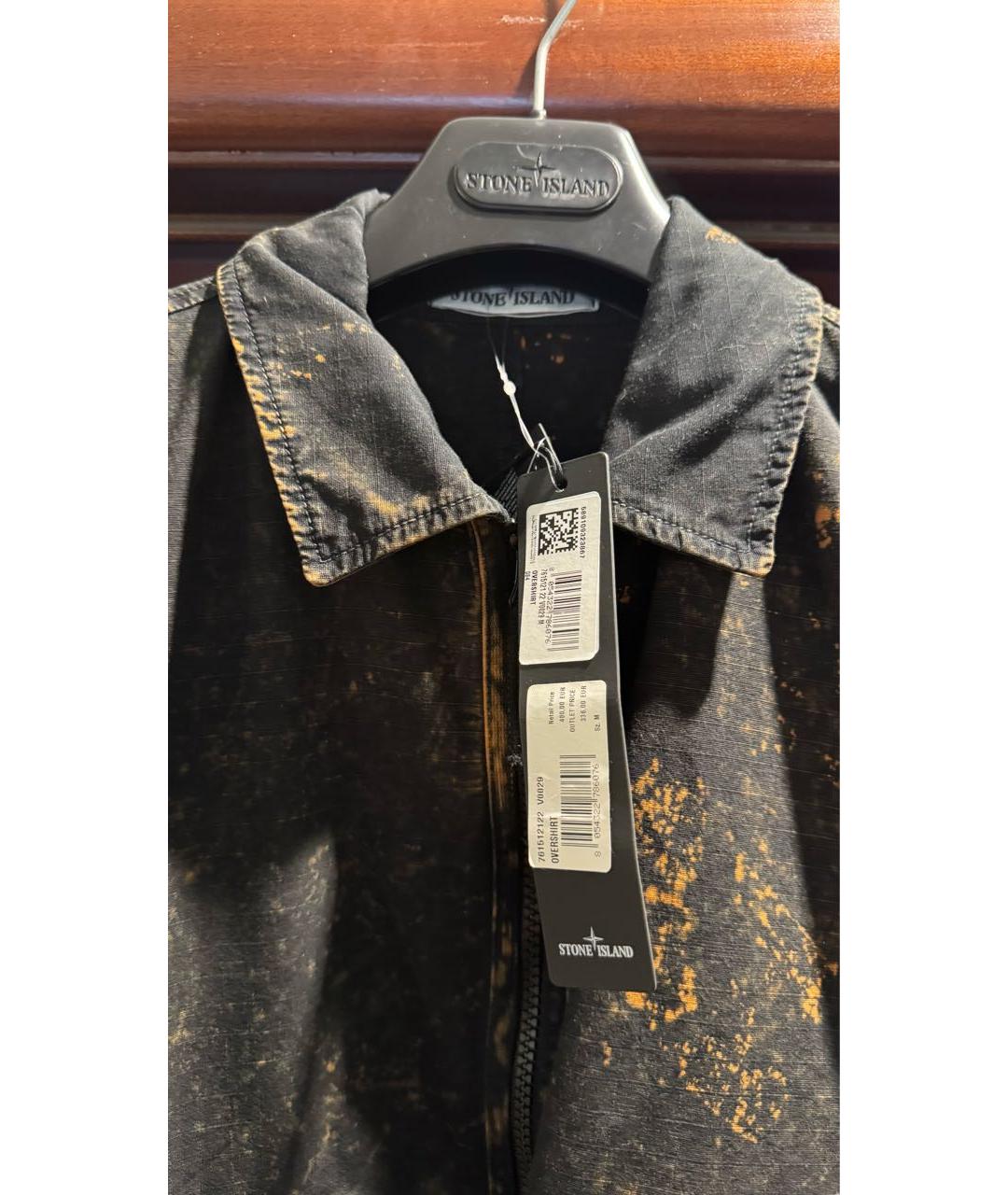 STONE ISLAND Черная хлопковая куртка, фото 3