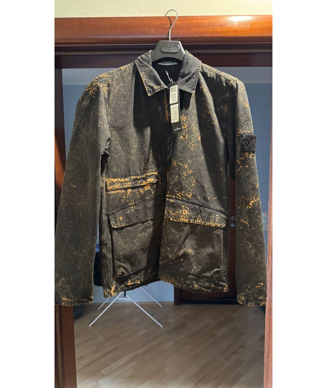 STONE ISLAND Черная хлопковая куртка, фото 6