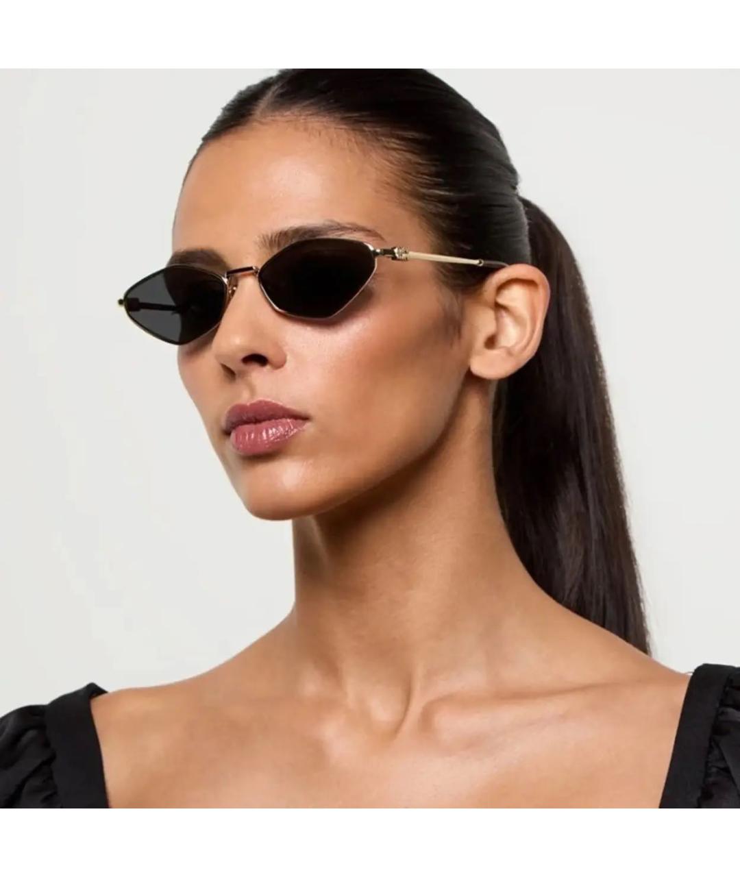 MIU MIU Золотые металлические солнцезащитные очки, фото 8