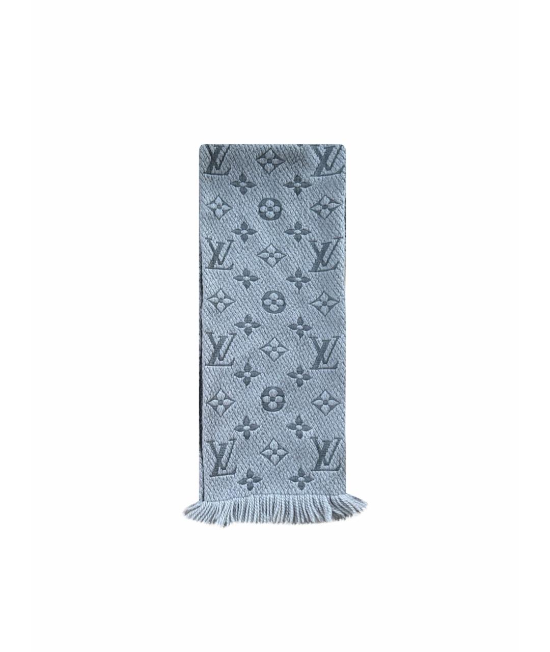 LOUIS VUITTON Серый шерстяной шарф, фото 1