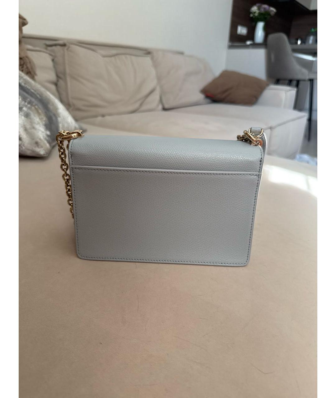 FURLA Голубая кожаная сумка через плечо, фото 3