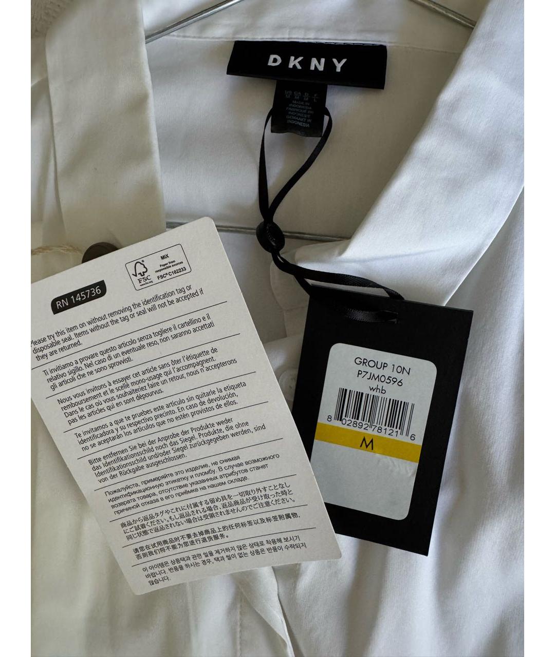 DKNY Белая хлопковая рубашка, фото 3