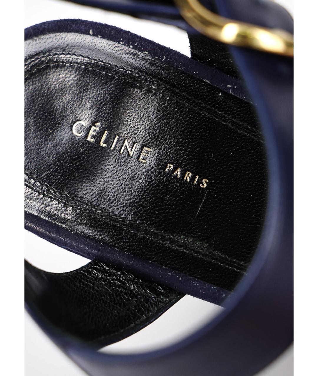 CELINE Темно-синие замшевые босоножки, фото 5