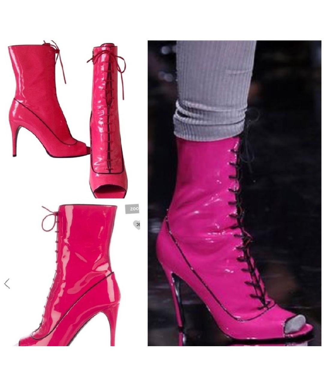 PRADA Фуксия ботильоны из лакированной кожи, фото 4