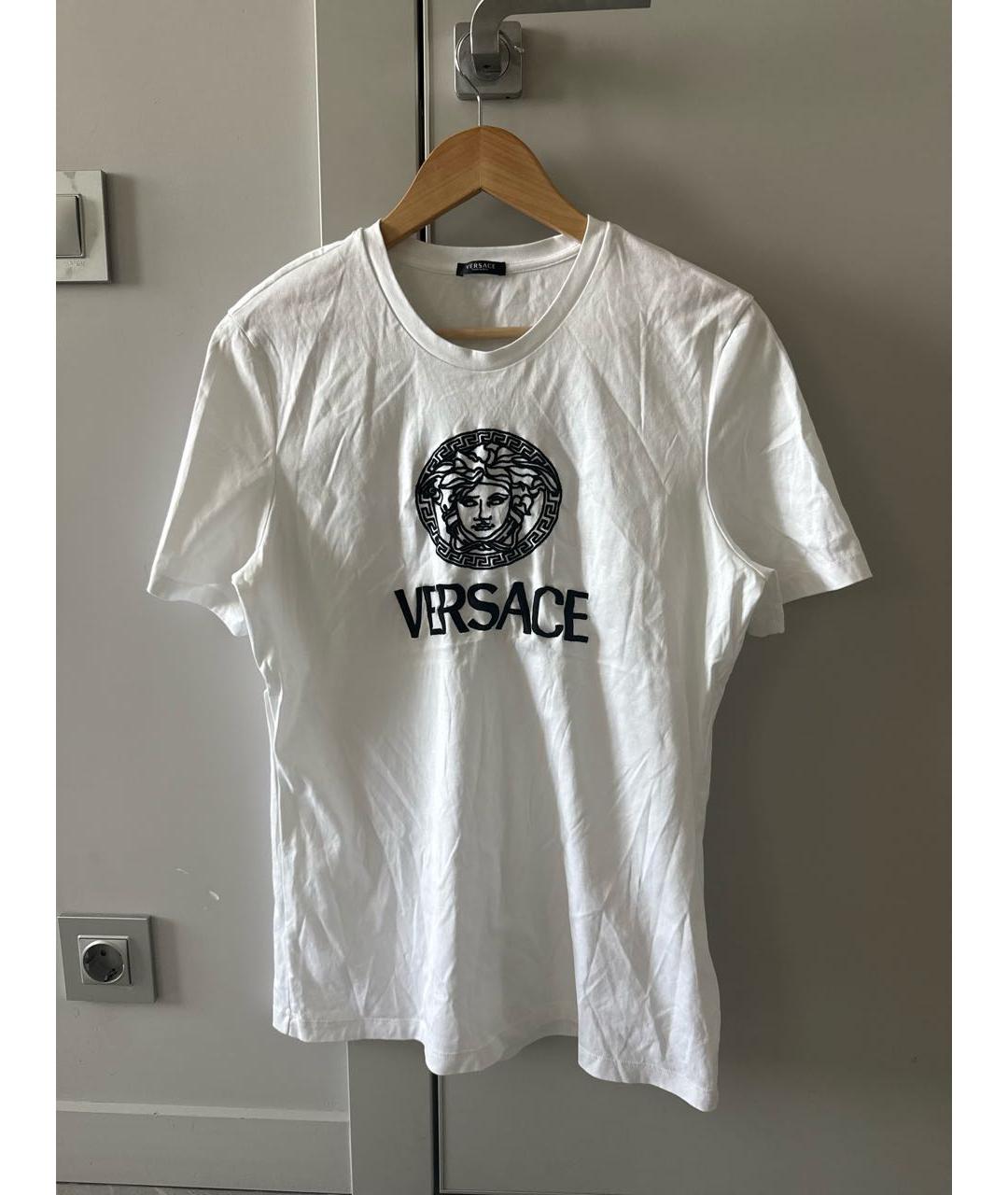 VERSACE Белая хлопковая футболка, фото 6