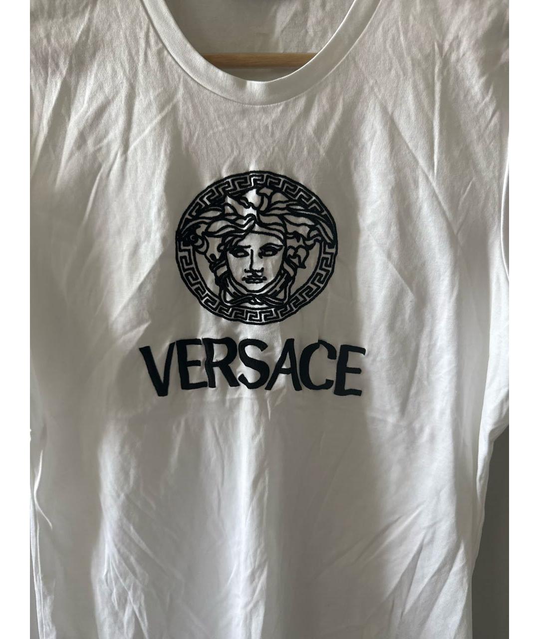 VERSACE Белая хлопковая футболка, фото 4