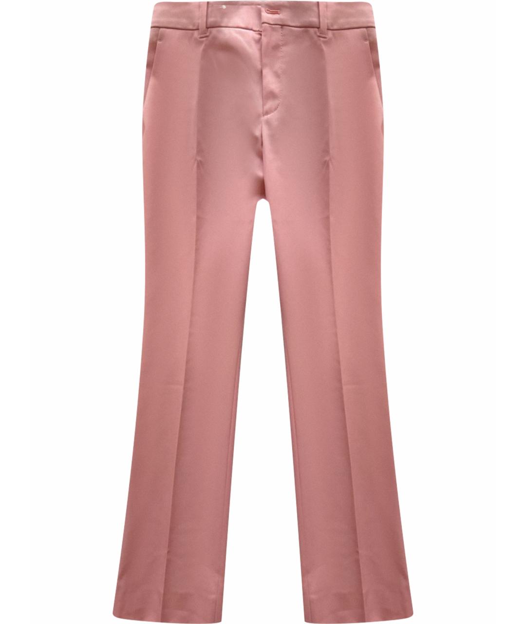 GUCCI Коралловые шерстяные прямые брюки, фото 1