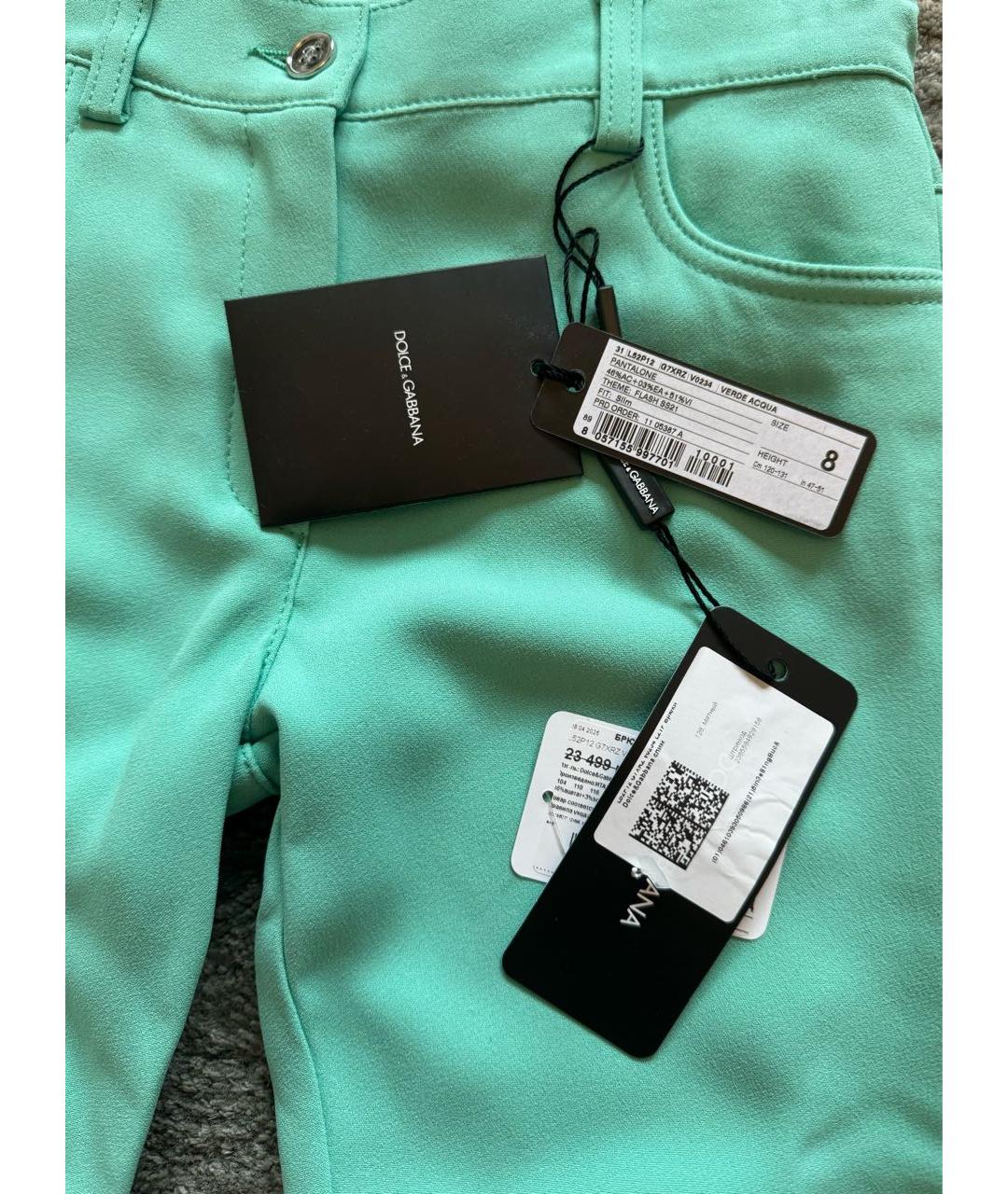 DOLCE&GABBANA Салатовые вискозные брюки и шорты, фото 4