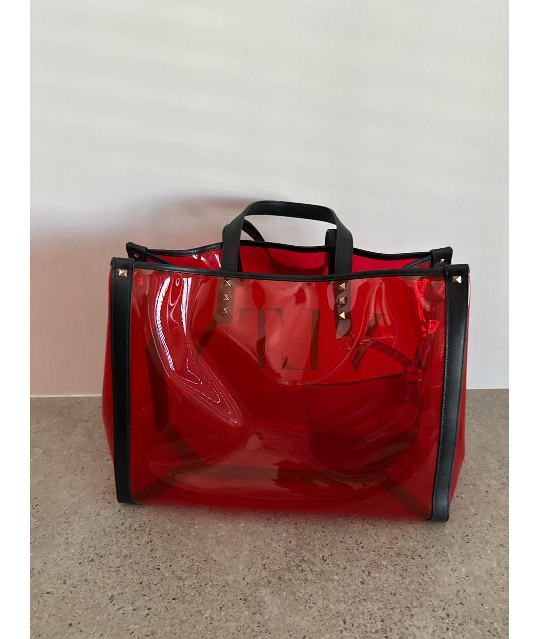 VALENTINO Красная пляжная сумка, фото 3