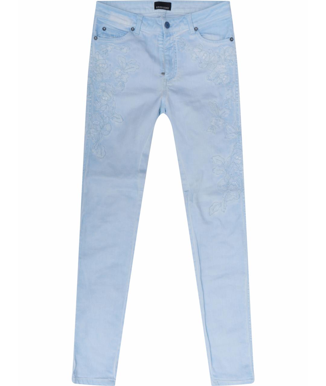 ERMANNO SCERVINO Голубые хлопковые джинсы слим, фото 1