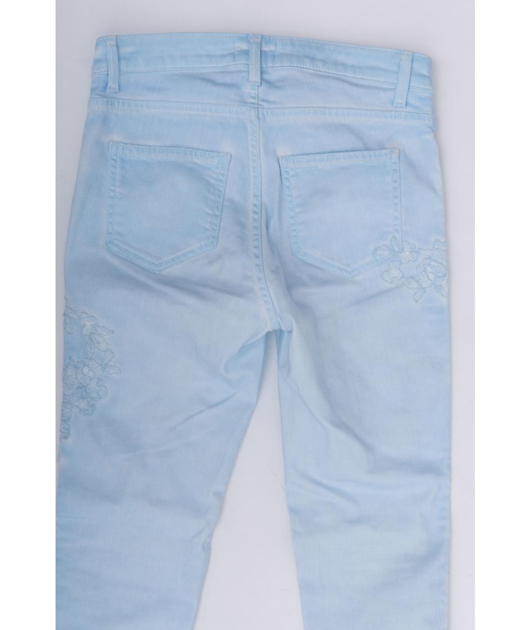 ERMANNO SCERVINO Голубые хлопковые джинсы слим, фото 9