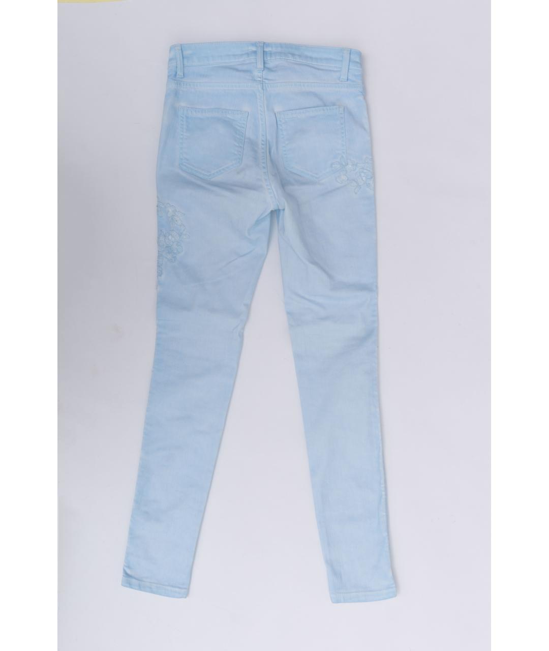 ERMANNO SCERVINO Голубые хлопковые джинсы слим, фото 2