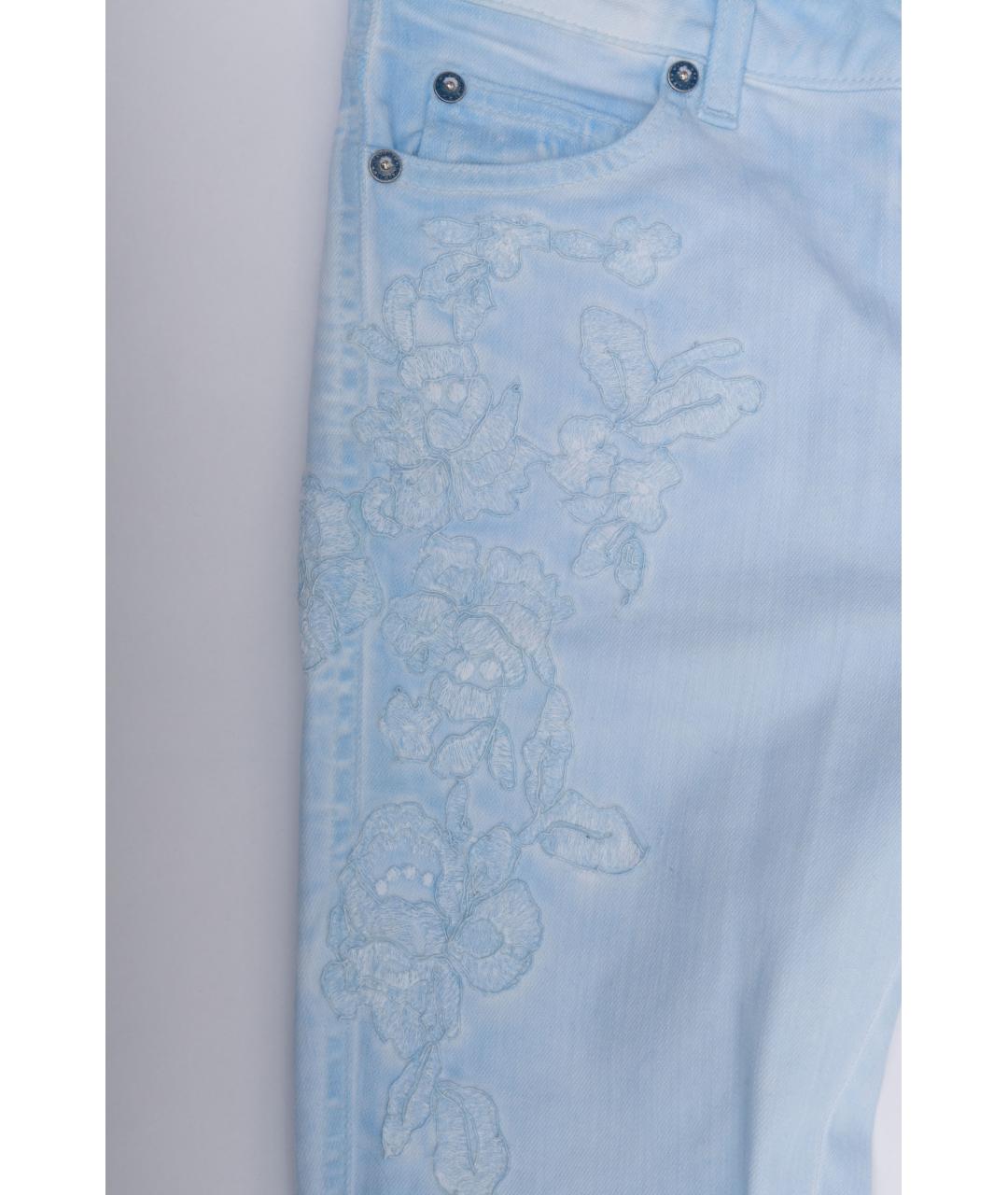 ERMANNO SCERVINO Голубые хлопковые джинсы слим, фото 8