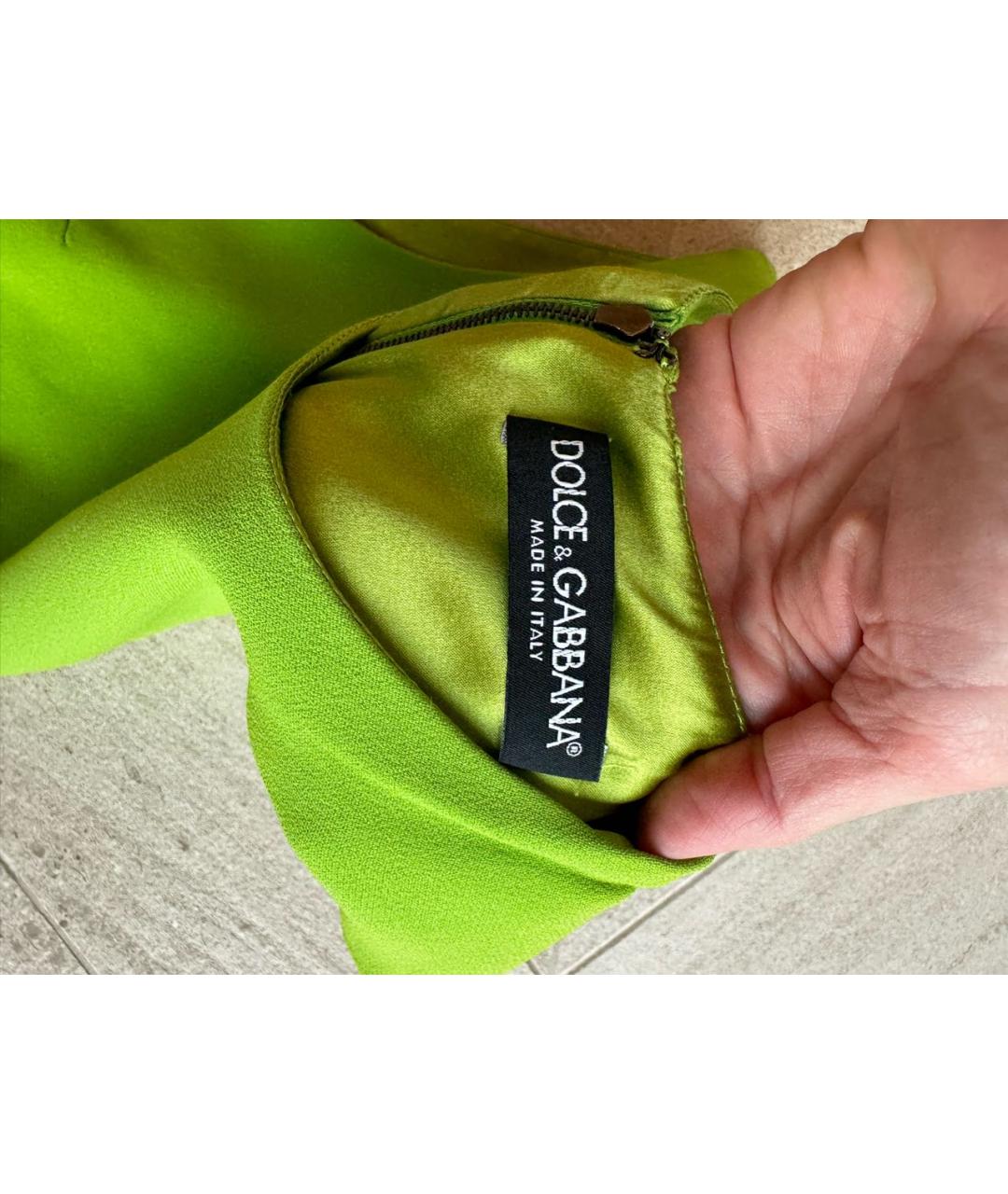 DOLCE&GABBANA Зеленые ацетатное повседневное платье, фото 2