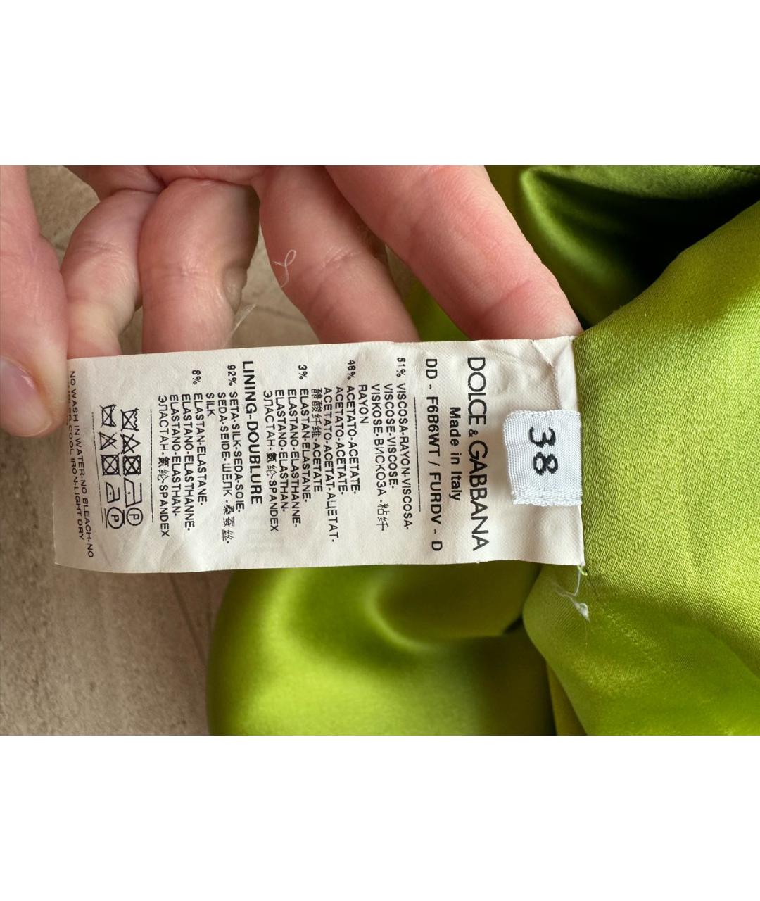 DOLCE&GABBANA Зеленые ацетатное повседневное платье, фото 3