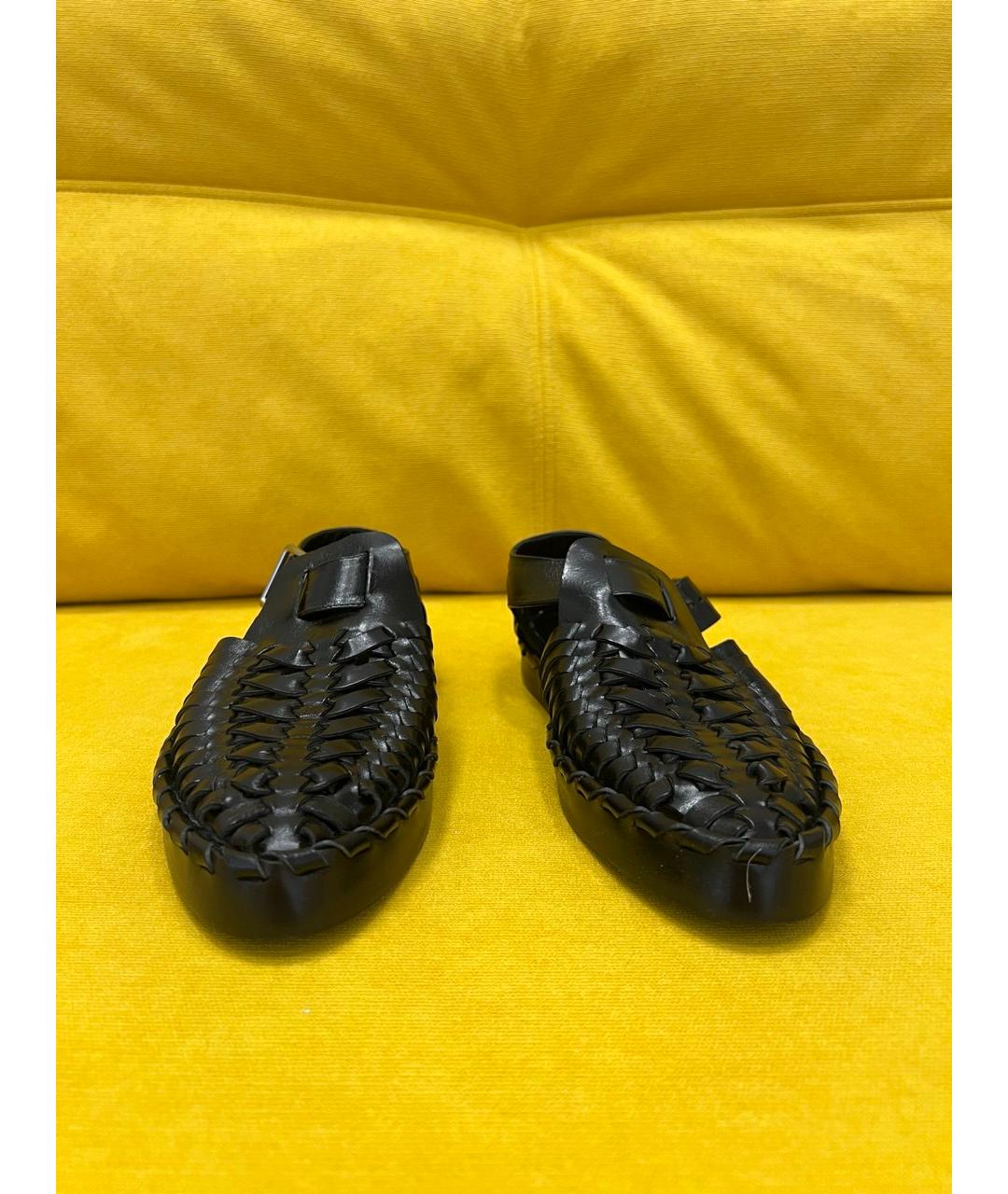 JIL SANDER Черные кожаные сандалии, фото 3