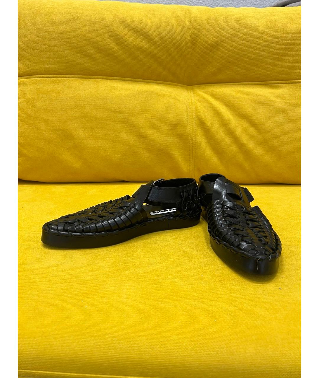 JIL SANDER Черные кожаные сандалии, фото 7