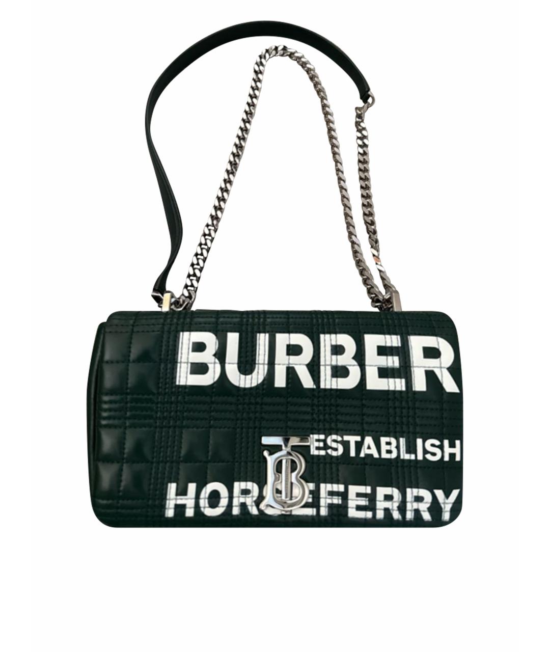 BURBERRY Зеленая кожаная сумка через плечо, фото 1