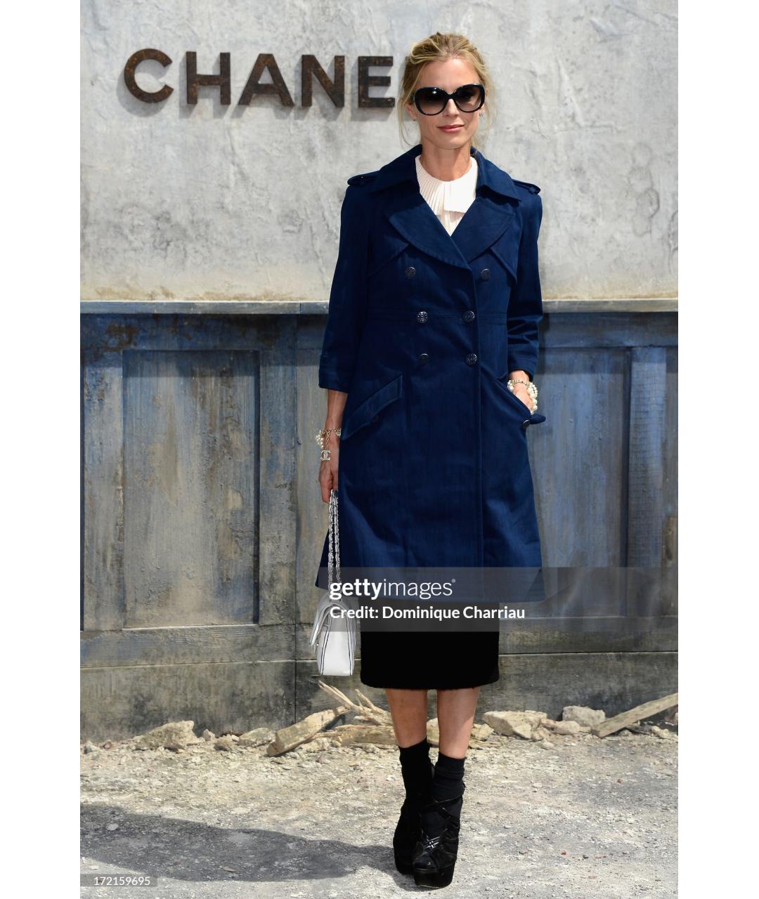 CHANEL Синее хлопковое пальто, фото 8
