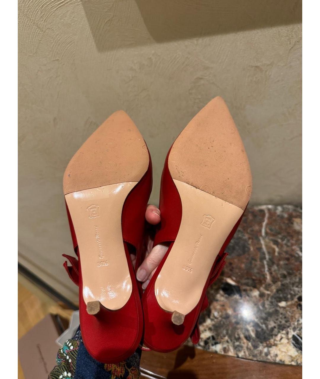 GIANVITO ROSSI Красные кожаные туфли, фото 3