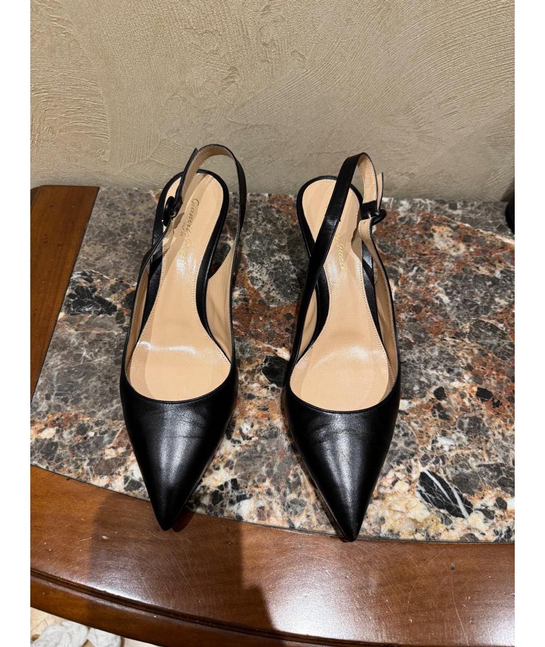 GIANVITO ROSSI Черные кожаные туфли, фото 2