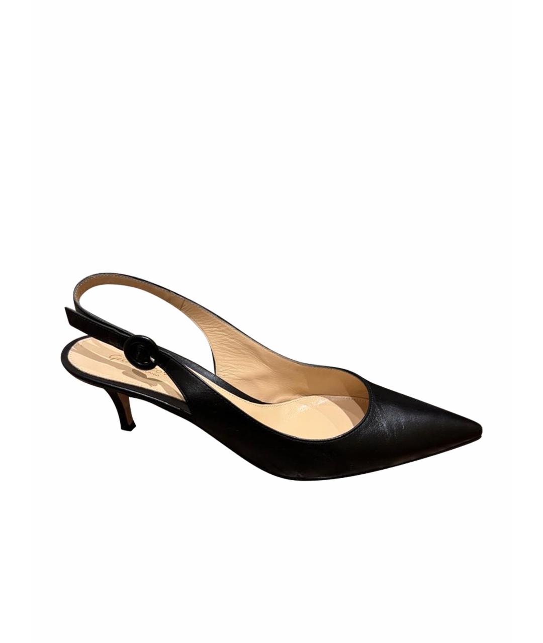 GIANVITO ROSSI Черные кожаные туфли, фото 1