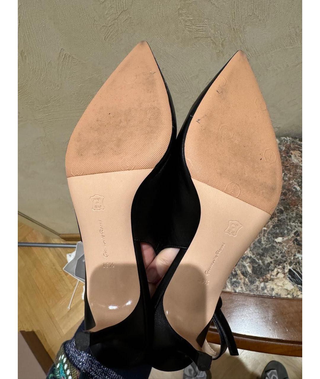 GIANVITO ROSSI Черные кожаные туфли, фото 4