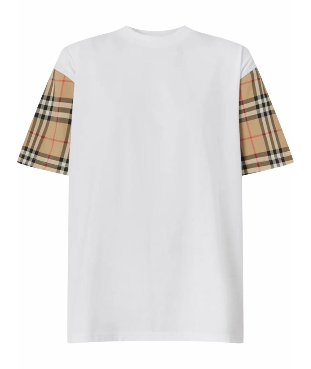 BURBERRY Белая хлопковая футболка, фото 1