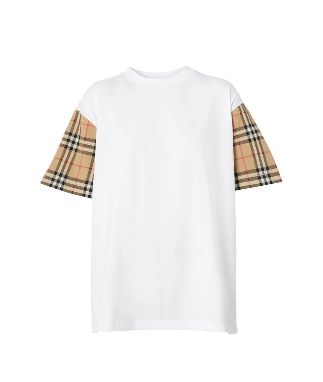 BURBERRY Белая хлопковая футболка, фото 5