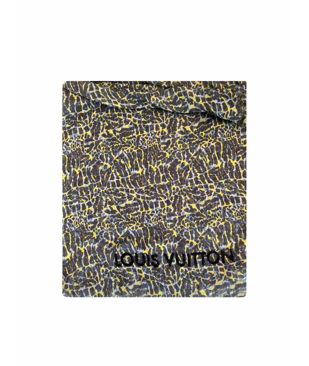 LOUIS VUITTON Синий кашемировый шарф, фото 1
