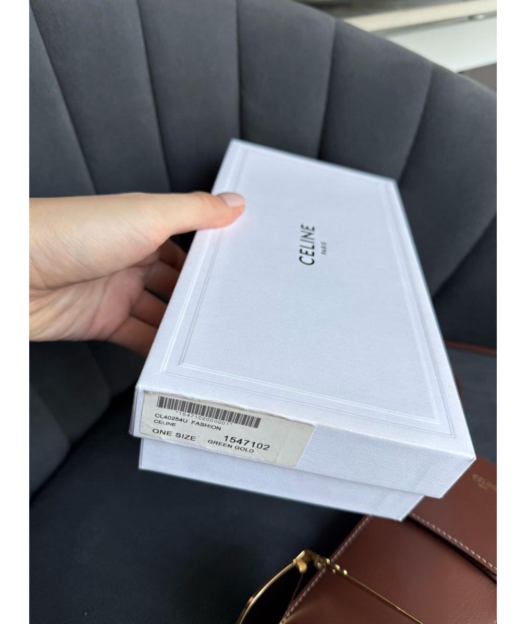 CELINE Золотые металлические солнцезащитные очки, фото 8