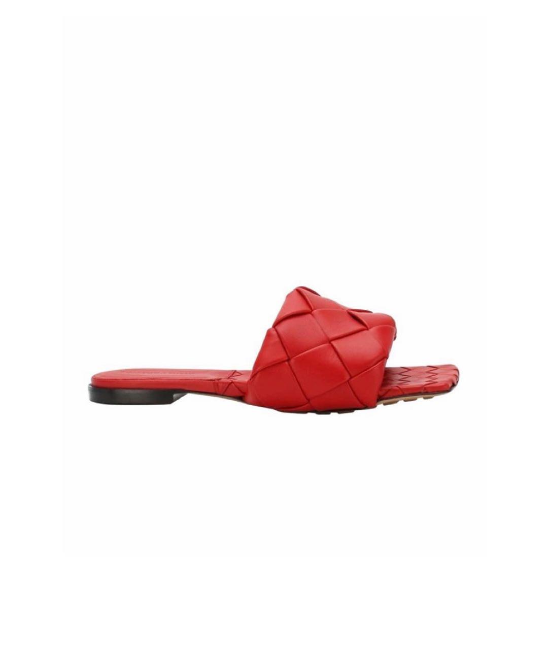 BOTTEGA VENETA Красные кожаные мюли, фото 8