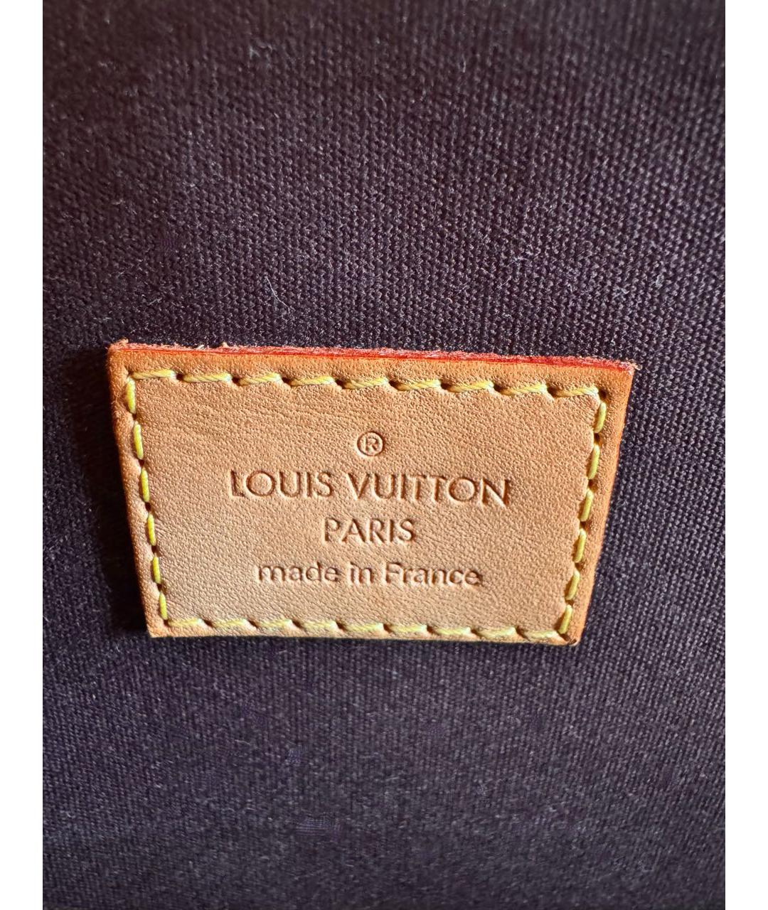 LOUIS VUITTON Бордовая сумка с короткими ручками из лакированной кожи, фото 8