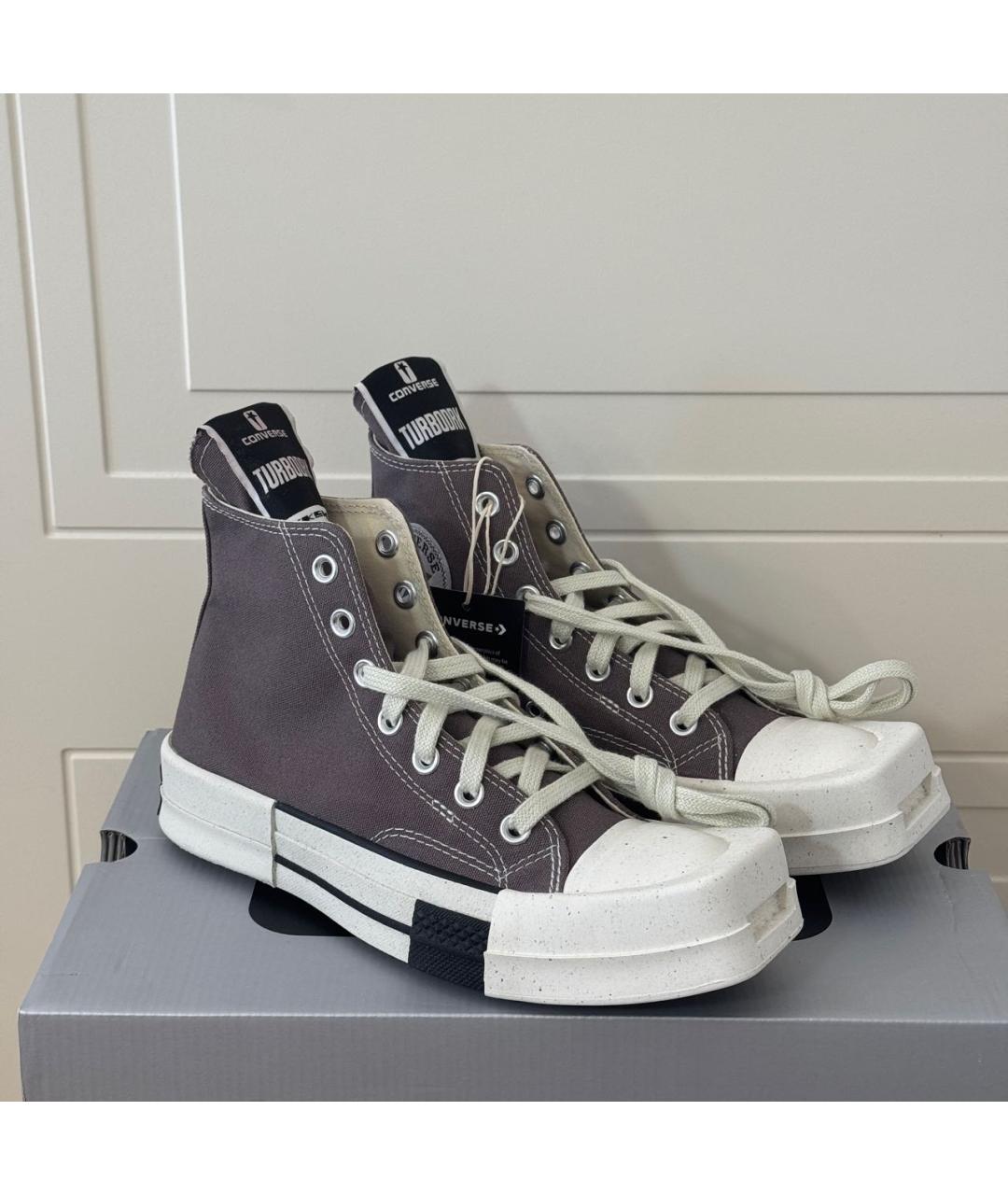 RICK OWENS DRKSHDW Серые текстильные кеды, фото 2