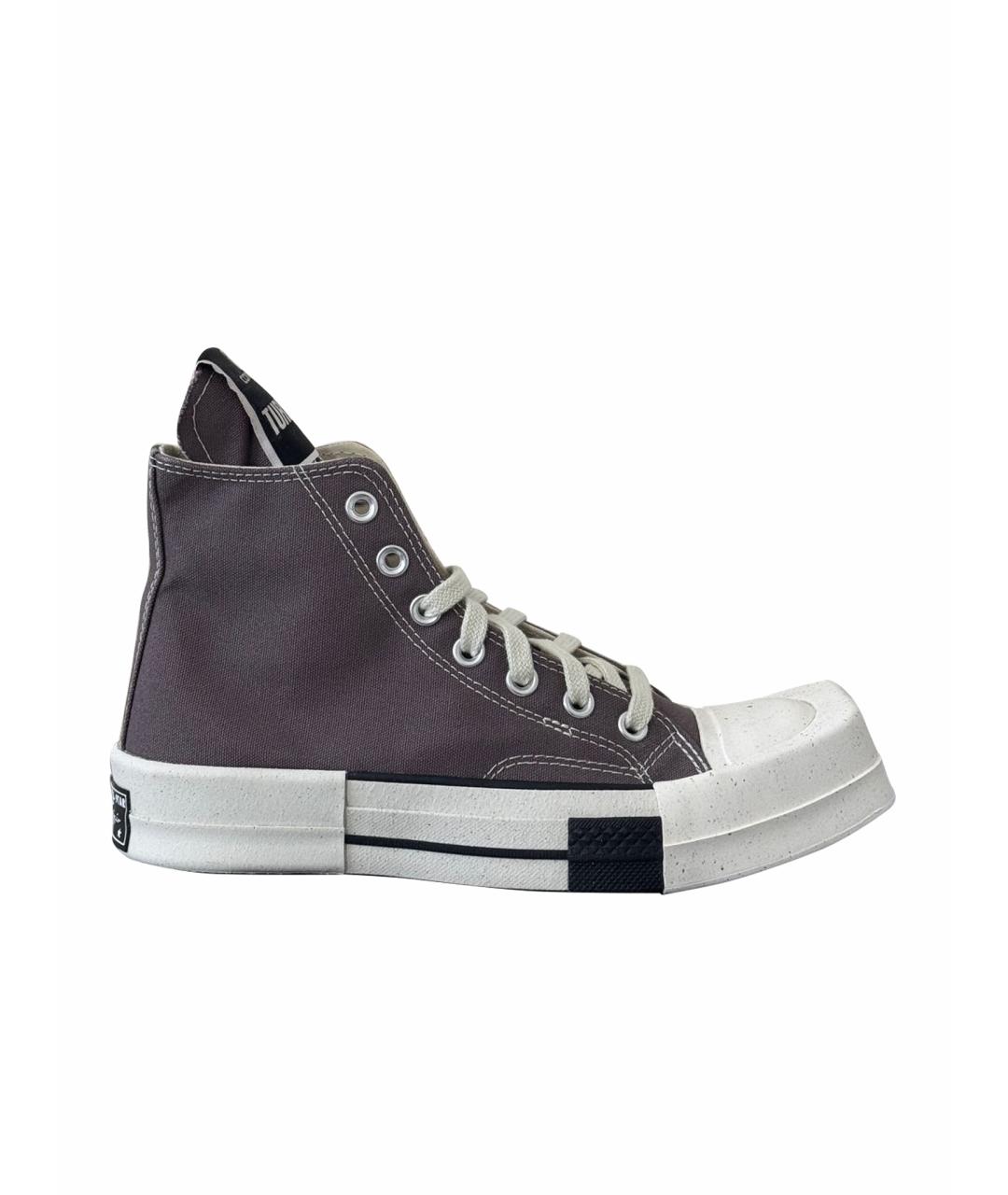 RICK OWENS DRKSHDW Серые текстильные кеды, фото 1