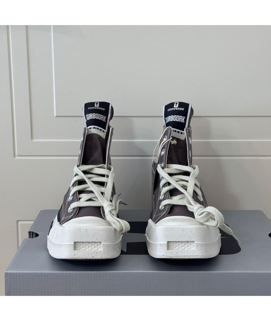 RICK OWENS DRKSHDW Серые текстильные кеды, фото 4