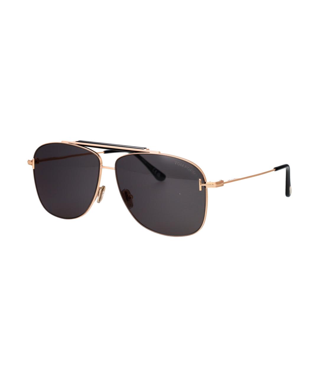 TOM FORD Золотые металлические солнцезащитные очки, фото 2