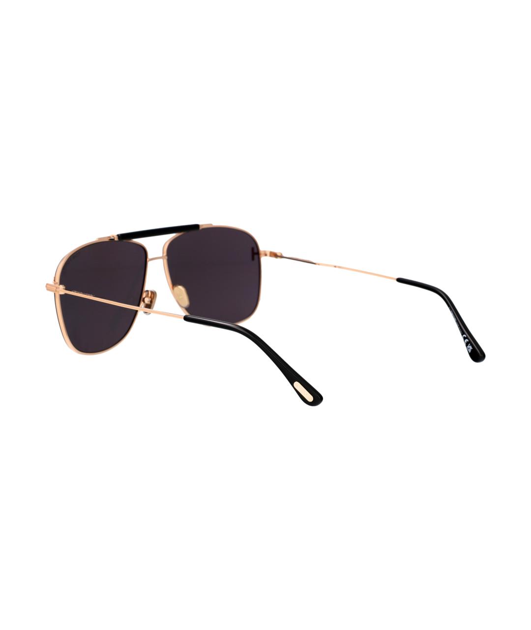 TOM FORD Золотые металлические солнцезащитные очки, фото 4