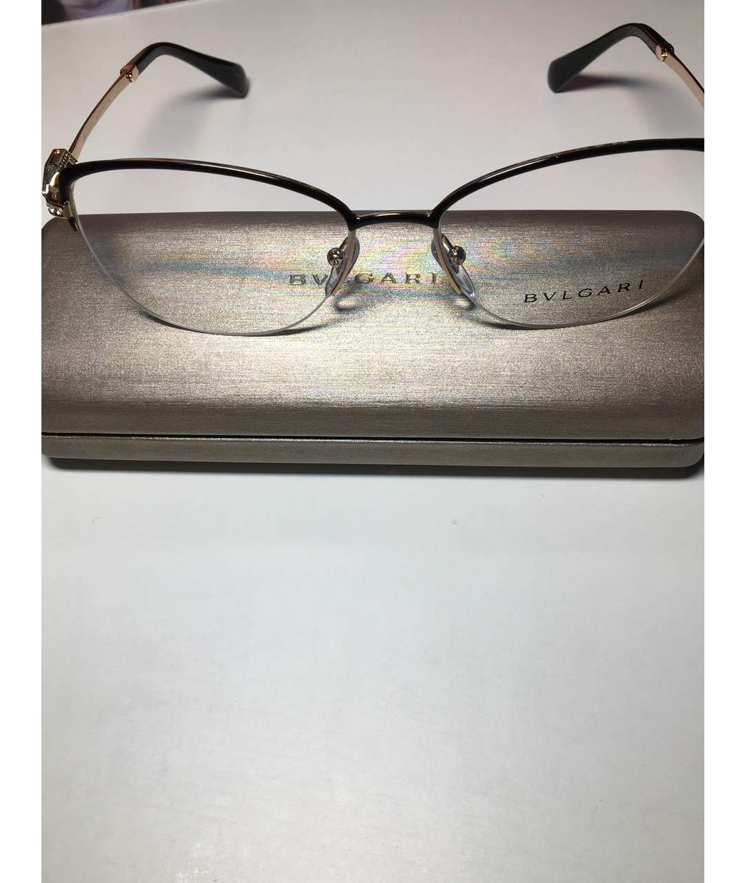 BVLGARI Золотые металлические солнцезащитные очки, фото 2