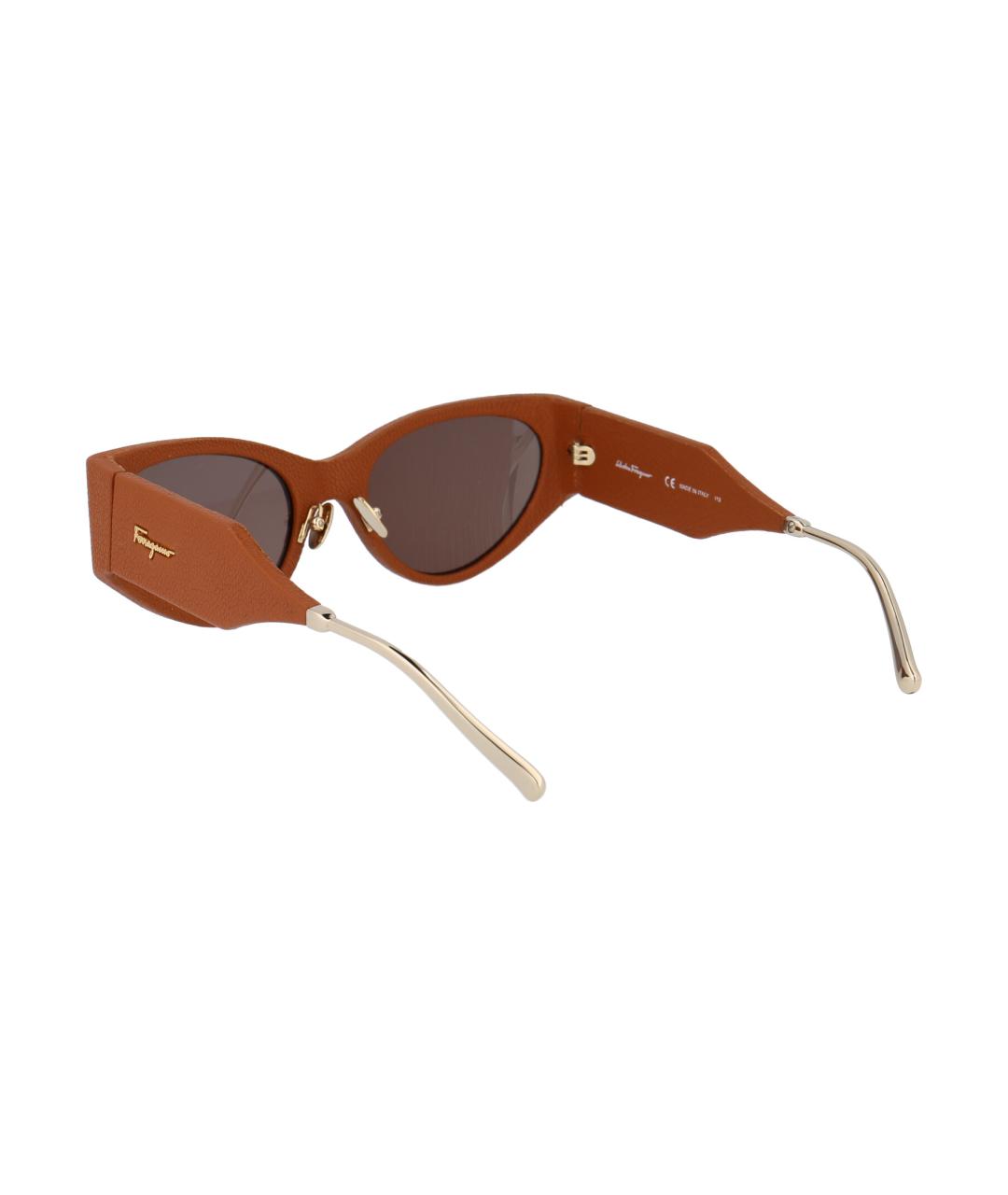 FERRAGAMO Коричневые солнцезащитные очки, фото 4