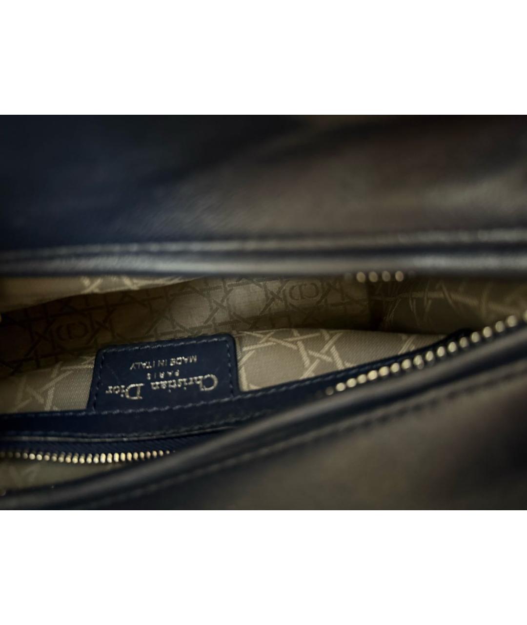 CHRISTIAN DIOR Синяя кожаная сумка с короткими ручками, фото 4