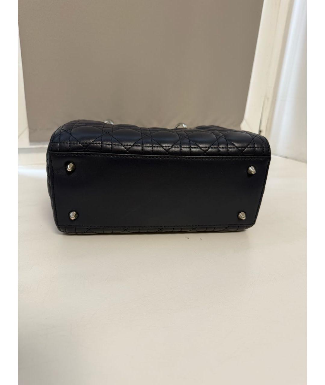 CHRISTIAN DIOR Синяя кожаная сумка с короткими ручками, фото 6